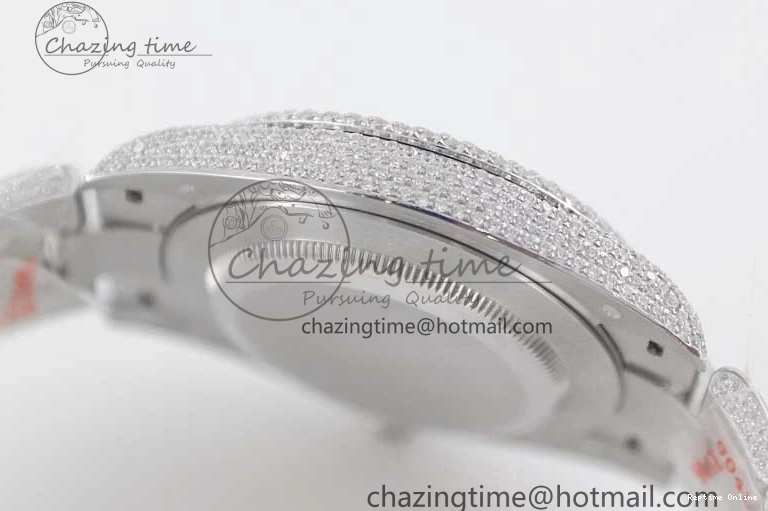 0212 Datejust 41 SS Full Diamonds TWF 1:1 Best Edition Arabic Markers Dial on Bracelet A Sporty 2395